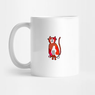 Small Red Crystal Cat Mug